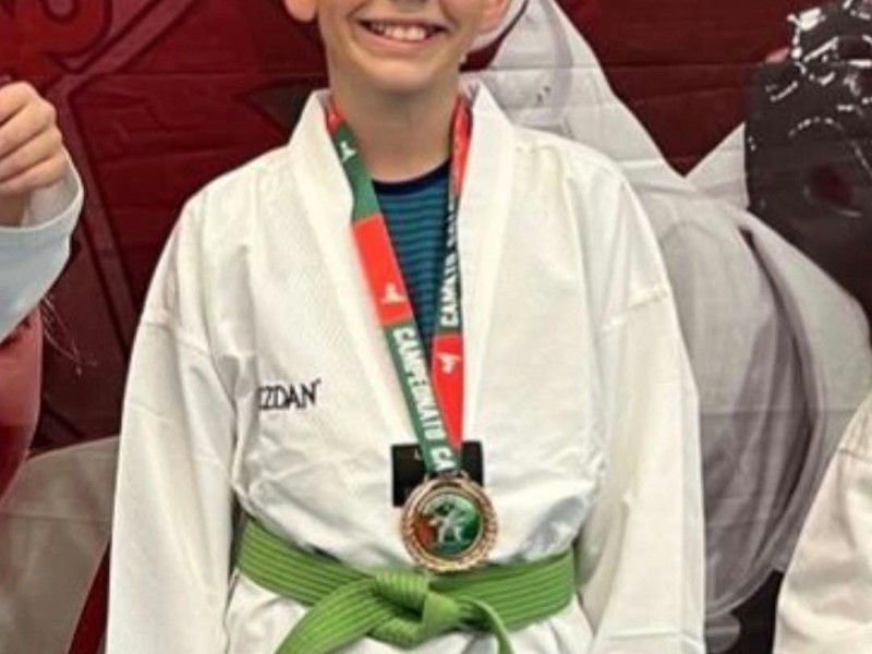 Aluno Enzo Maestri Dalapria no Campeonato Catarinense de Taekwondo